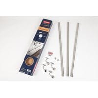 Handrail Kit Brushed Finish 3 x 1.2m Stainless Steel Rails - 3.6m Length
