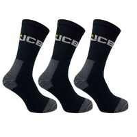 Work Socks with Added Elastane Black (Pack of 3) - Size 6-11