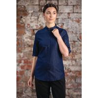 NY Queens Women's Denim Lightweight Chefs Shirt Size L
