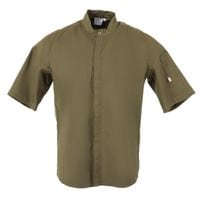 Band Collar Chef Jacket Khaki Size XL