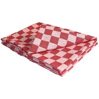 Chef Tea Towel Red: Red Chequered Cotton Chef Tea Towel