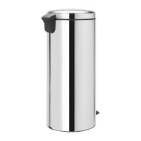 Newicon Plastic Pedal Bin Bucket Brilliant Steel 30L