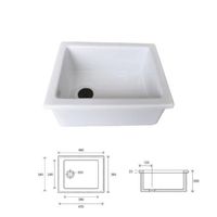 Ceramic White Undermount Laboratory Sink - 460x365x200mm