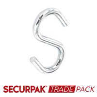 Steel S Hooks Zinc Plated 50mm Pack of 10