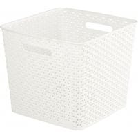 Nestable Rattan Basket Vintage White 25L