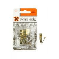 Original Patent Steel Picture Hooks - Brass Plated (Blister Pack) No.2