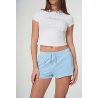 Velour Track Shorts Powder Blue Size Large Female