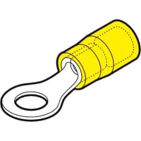 Yellow Insulated Halogen Free Ring Terminal M8 Hole 4-6mm