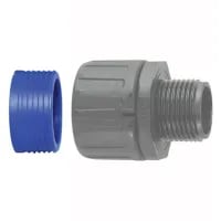 Connector Straight Fixed External Thread 34mm Grey