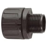 Connector Straight Fixed External Thread 18mm Black