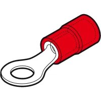 Red Insulated Ring Terminal M6 Hole for 0.25-1.5mm Cables