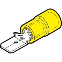 Yellow Insulated Male Spade Terminal 6.35 x 0.8mm