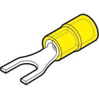 Yellow Insulated Fork Terminal with M5 Hole 4-6mm Cables