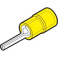 Yellow Insulated Pin Terminal 14mm Long Pin 4-6mm Cables