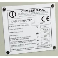Lgnd Equipment Labelling 75 x 120mm White PVC 4 x 4mm Rivet Holes