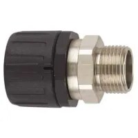 Connector Straight Swivel Brass External IP66 54mm Black