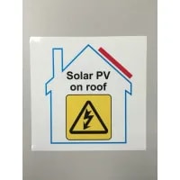 Solar PV on Roof Label 100 x 100mm S/a Vinyl