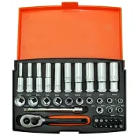 37PCE 1/4in Deep and STD Metric Socket Set 4-13mm