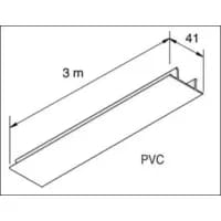 Cover Strip Clip In for Channel 41mm x 3M White PVC