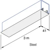 Cover Strip Clip In for Channel 41mm x 3M Steel Pre-Galvanised