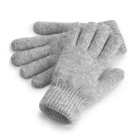 Cosy Ribbed Cuff Gloves Grey Marl - BB387 GYM ONE