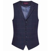 Memphis Waistcoat Mens Navy Check - BK520 NCK XL