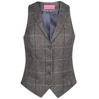 Ladies Nashville Waistcoat Ladies Grey Brown Check - BK521 GBC XL