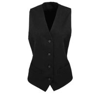 Ladies Lined Waistcoat Ladies Black PR623 Black XS