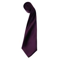 'Colours' Satin Tie Aubergine One Size