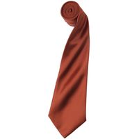 'Colours' Satin Tie Chestnut One Size