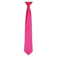 'Colours' Satin Clip Tie Hot Pink One Size