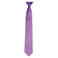 'Colours' Satin Clip Tie Rich Violet One Size