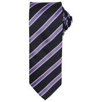 Waffle Stripe Tie Black/Rich Violet One Size