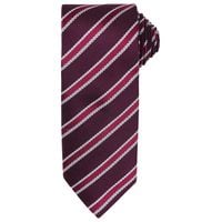 Waffle Stripe Tie Burgundy/Aubergine One Size