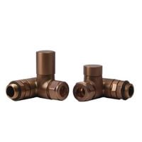 Manual Dual Fuel Corner Valves for Elements Brushed Bronze - H61.5mm x W74mm