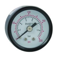 0-100PSI 40mm Steel Gauge 1/8in BSPT Back - 2018-1723