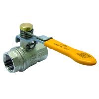 1inBSPF Brass Ball Valve Yellow Hdle NI Plated - SPBV-1