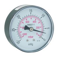 1/4inBSPT 50mm Vacuum Cntr Bk Cnnct Gauge - VG50-01T