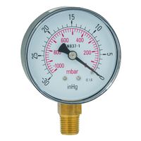 1/4inBSPT 50mm Vacuum Botom Cnnct Gauge - VG50-01C