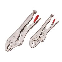 Curved Jaw Locking Pliers with Wire Cutter Set - 2 Piece