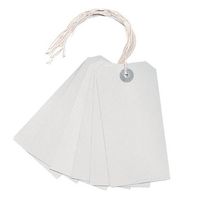 White Strung Card Tags 120 x 60mm