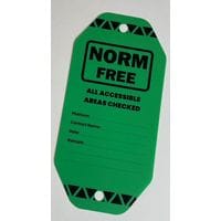 Norm Free Tag 210x100mm Black on Green