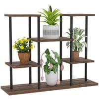 4 Tiered Metal Flower Shelf Display Rack - Carbonised Finish