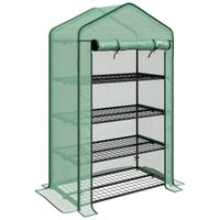90 x 49 x 160cm Portable Mini Greenhouse with Shelves - Green
