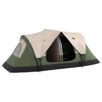 2 Room Camping Tent with Waterproof Rainfly and Screen Panels - Dark Green
