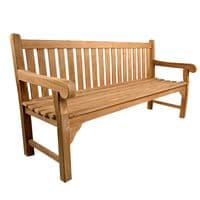 Queensbury Teak Bench - Grade A Teak Garden Seat - 180cm Length - 4 Person Classic Design