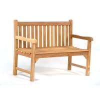 Warwick Teak Bench - Grade A Teak Garden Seat - 120cm Length - 2 Person Classic Design