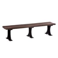 Recycled Plastic Backless Bench Durable Commercial Grade Seat - 4 Person - 180cm Length - Brown and Black