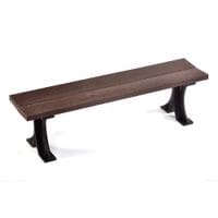 Recycled Plastic Backless Bench Durable Commercial Grade Seat - 3 Person - 150cm Length - Brown and Black