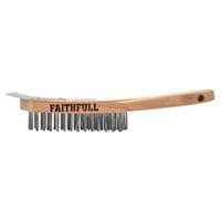 Heavy Duty Scratch Brush with Scraper - 4 Row